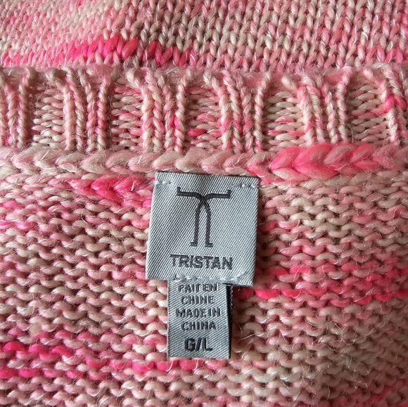 Tristan Women's Bubblegum Pink Gemstone Embellished Wool/Mohair Knit Sweater - Picture 15 of 16